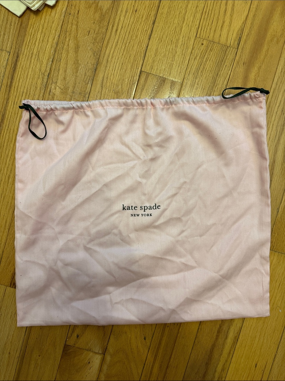 kate spade Pink Drawstring Dust Bag with Black Cord